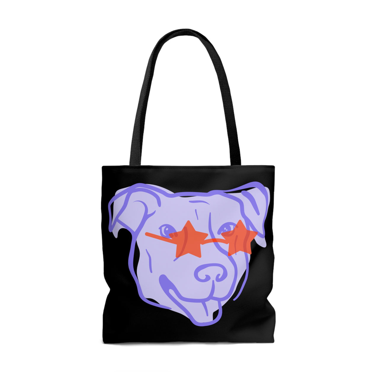 Puppy In Sunglasses Black - Large Tote Bag
