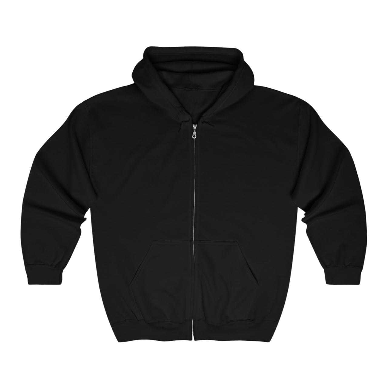 America First Full Zip Hooded Sweatshirt-Black-no graphic on front