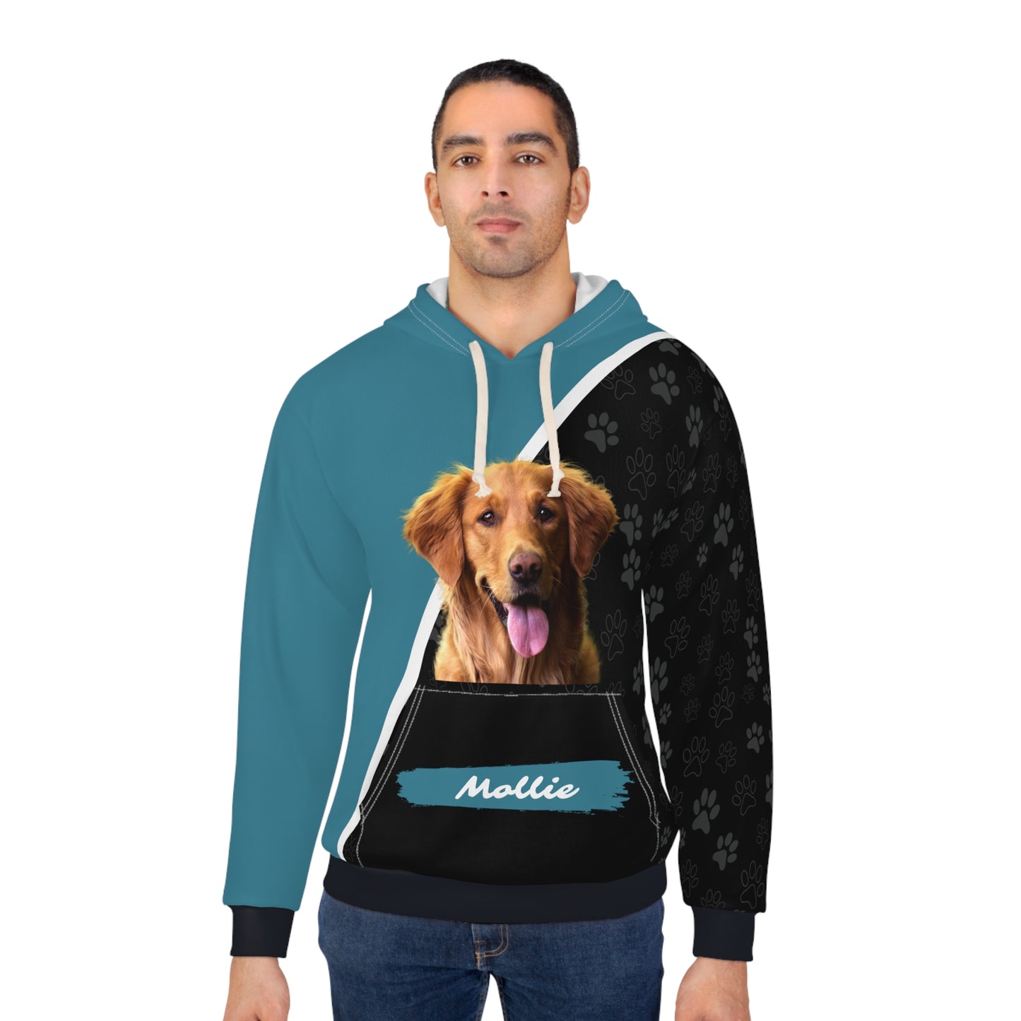 Personalize This Hoodie with a Cat or Dog - Teal