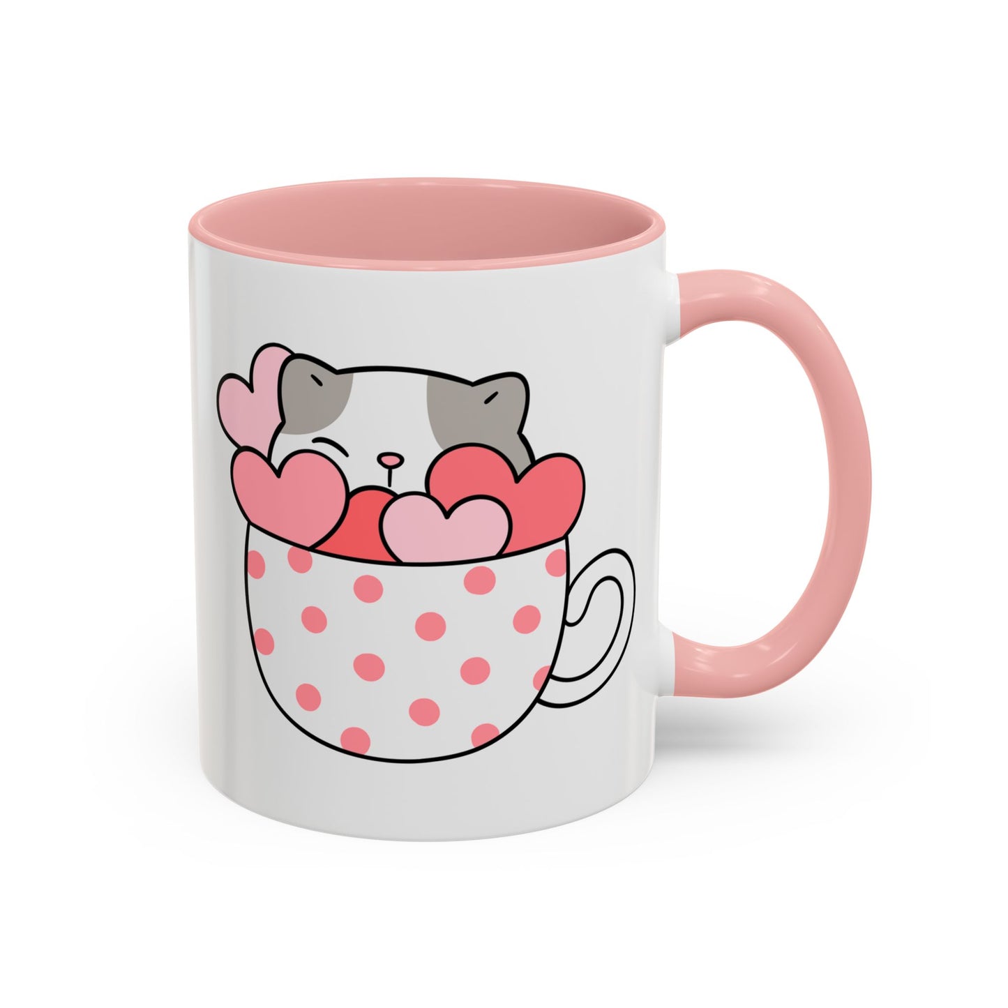 Cute Cat and Hearts Coffee Mug π±π 11oz