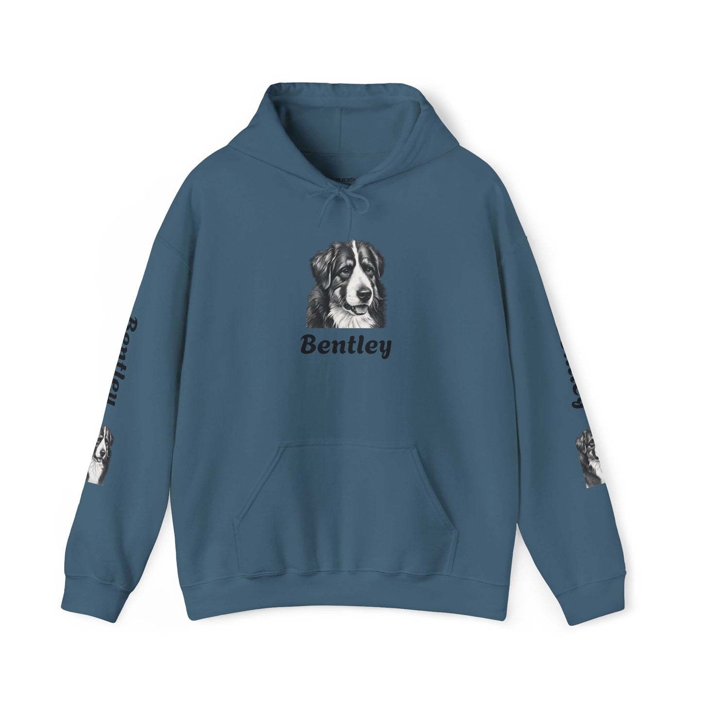 Personalize Pet Hoodie - Custom B&W Sketch with Pet Name