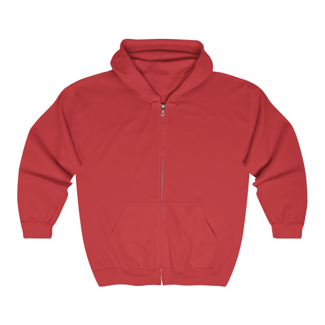 America First Full Zip Hooded Sweatshirt-Red-no graphic on front