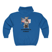 Thumbnail for America First Full Zip Hooded Sweatshirt-Royal Blue