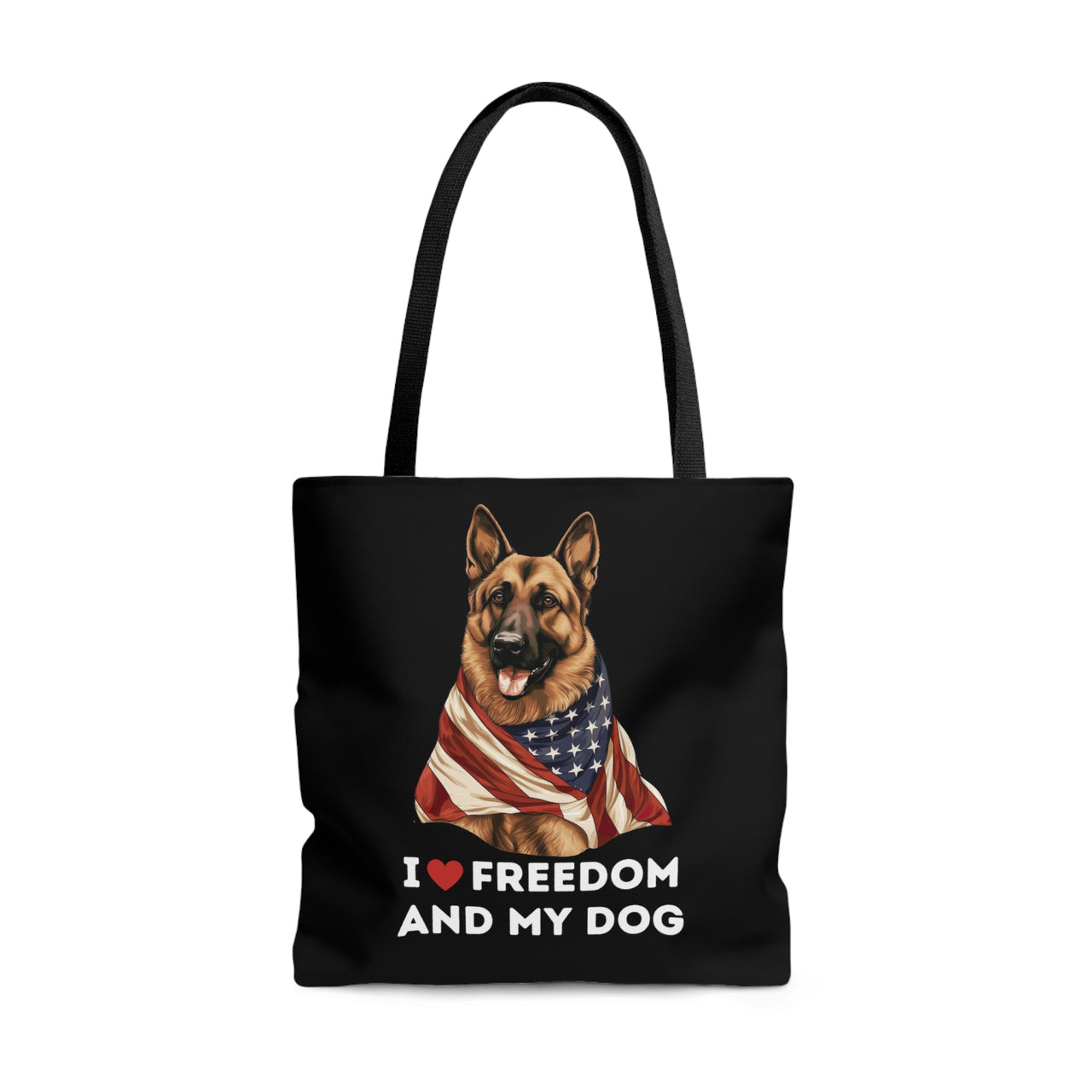 I Love Freedom and My Dog Tote Bag