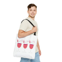 Thumbnail for Cat Sitting in Wine Glass White Large Tote Bag