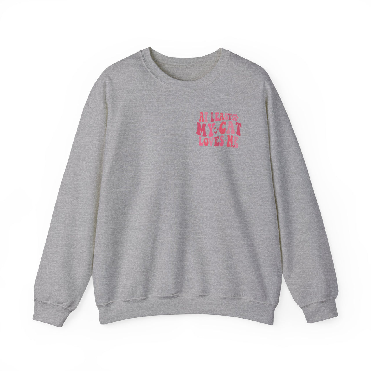 At Least My Cat Loves Me Sweatshirt-Sport Grey-Front