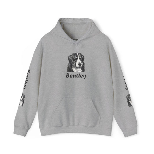 Personalize Pet Hoodie - Custom B&W Sketch with Pet Name
