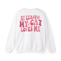 Thumbnail for At Least My Cat Loves Me Sweatshirt-White-Back