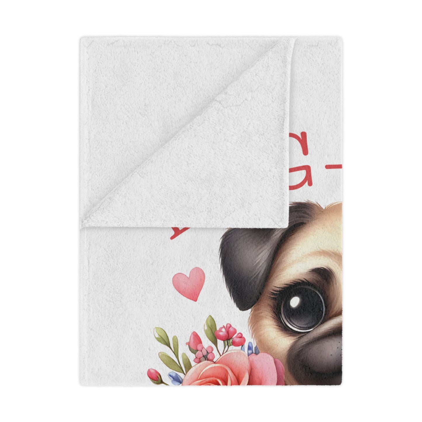 Cuddly Minky Blanket — Adorable Pug With Heart