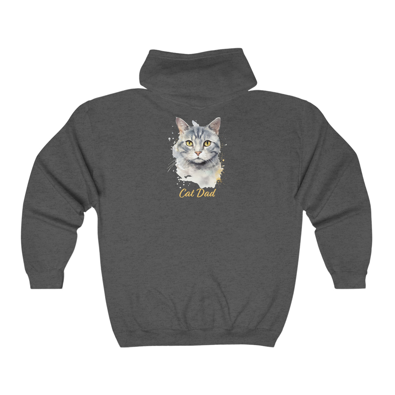 Cat Dad Unisex Full Zip Hooded Sweatshirt