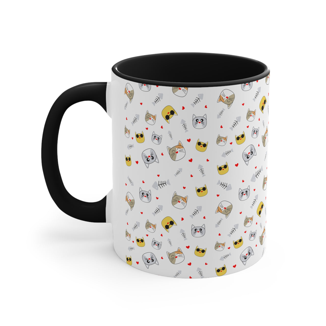 Cute Cat Face Pattern Coffee Mug