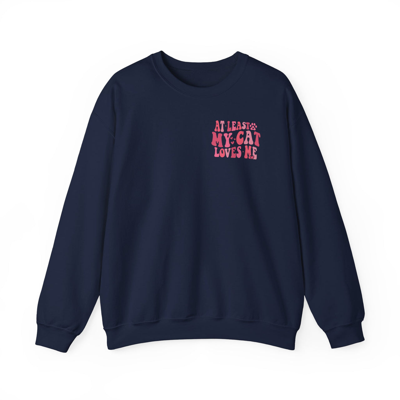 At Least My Cat Loves Me Sweatshirt-Navy-Front