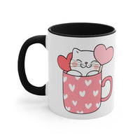 Thumbnail for Cat In A Hearted Coffee Mug 🐾💖 11oz