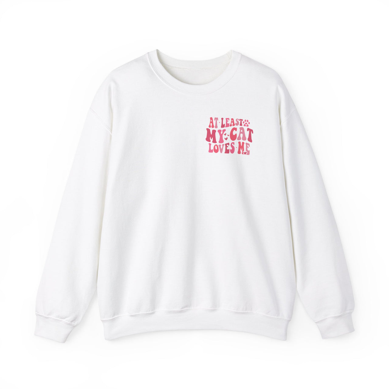 At Least My Cat Loves Me Sweatshirt-White-Front