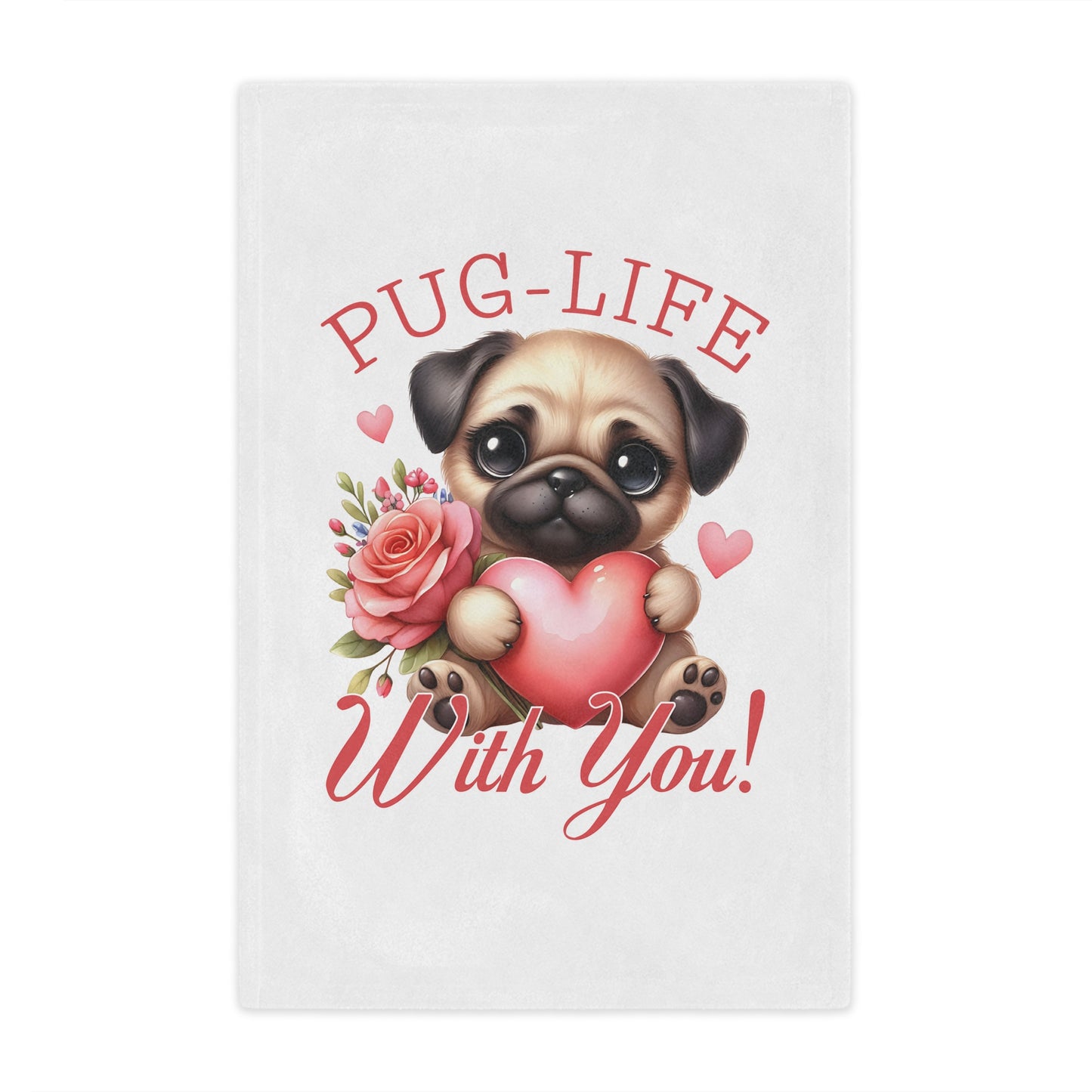Cuddly Minky Blanket — Adorable Pug With Heart
