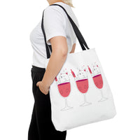 Thumbnail for Cat Sitting in Wine Glass White Large Tote Bag