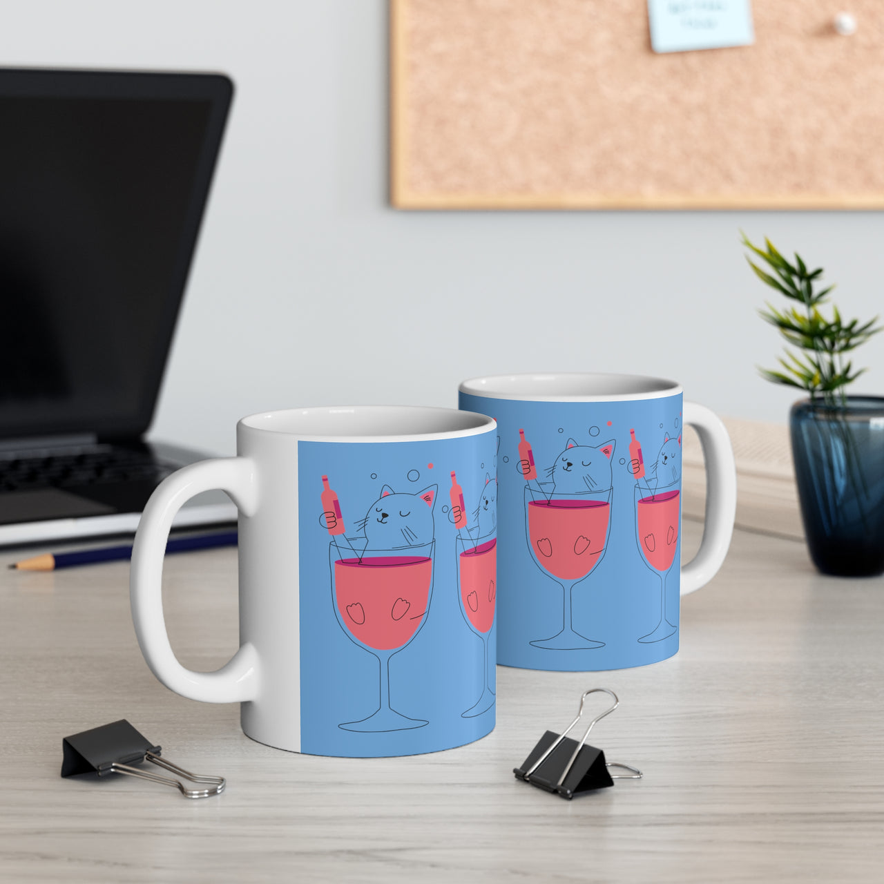 Happy Hour Cat 🍷 Ceramic Mug 11oz