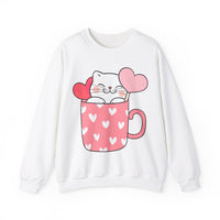 Thumbnail for Kitten In A Love-ly Cup 🐈‍⬛🩷 Sweatshirt