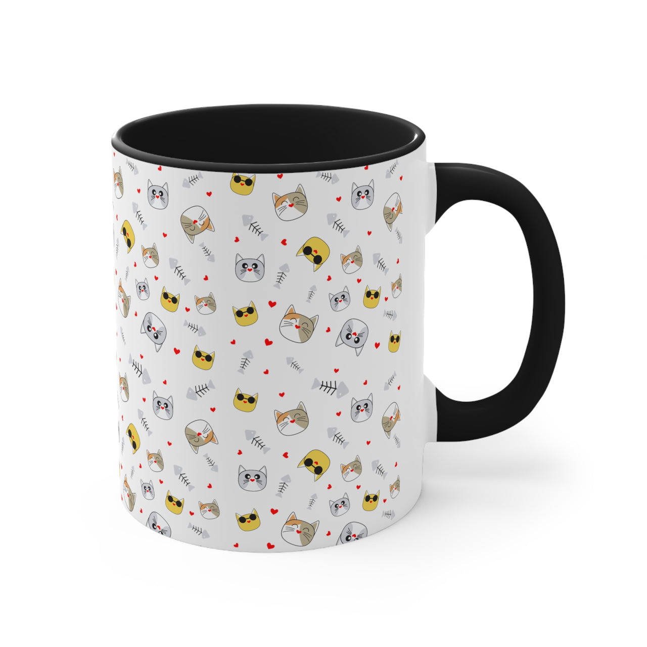 Cute Cat Face Pattern Coffee Mug