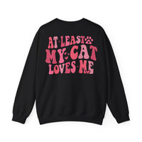 Thumbnail for At Least My Cat Loves Me Sweatshirt-Black-Back