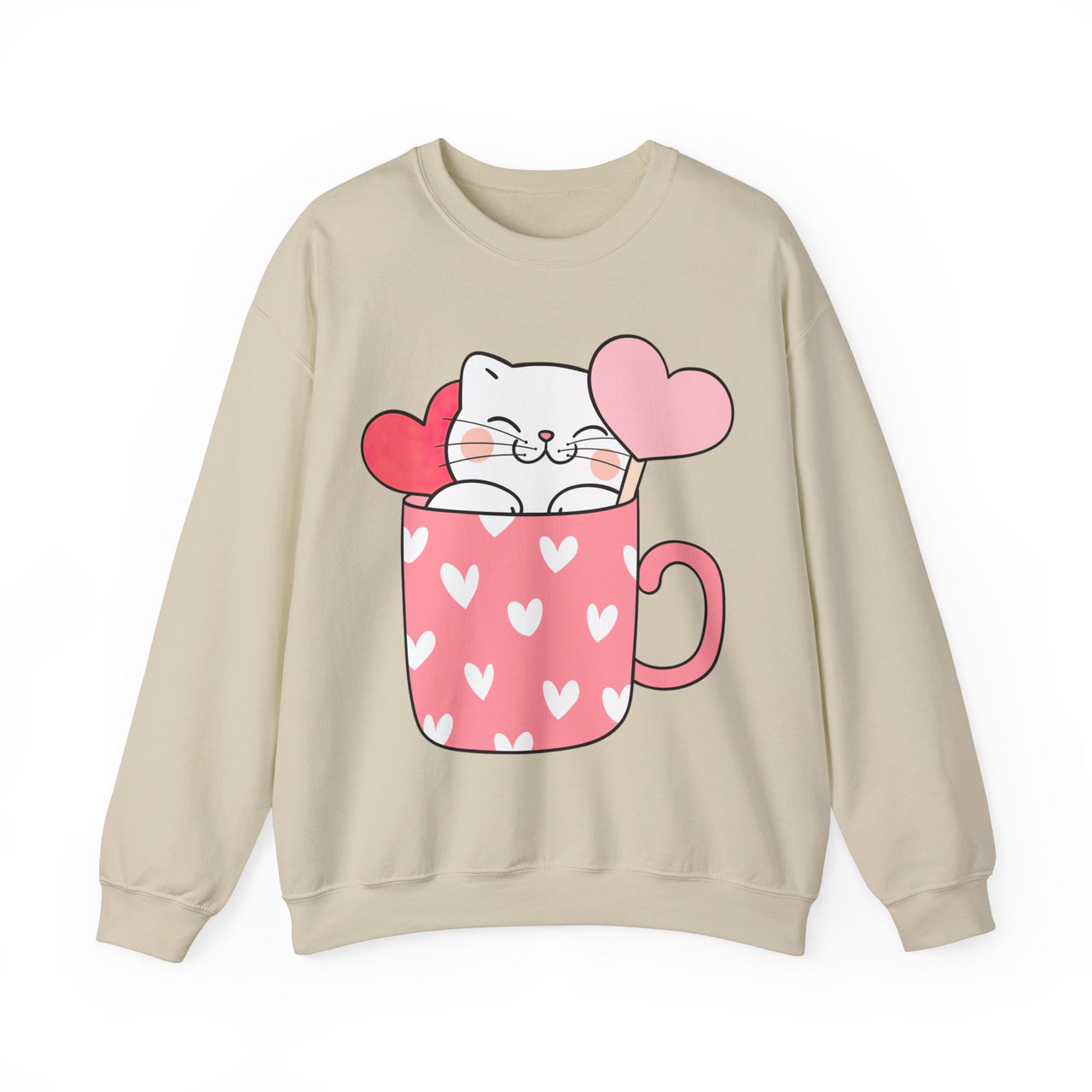 Kitten In A Love-ly Cup 🐈‍⬛🩷 Sweatshirt