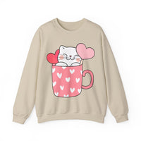 Thumbnail for Kitten In A Valentine's Day Cup 🐈‍⬛🩷 Sweatshirt