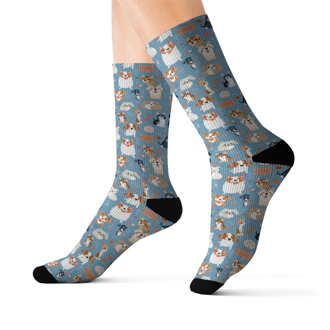 Dog and Cat Pattern Socks