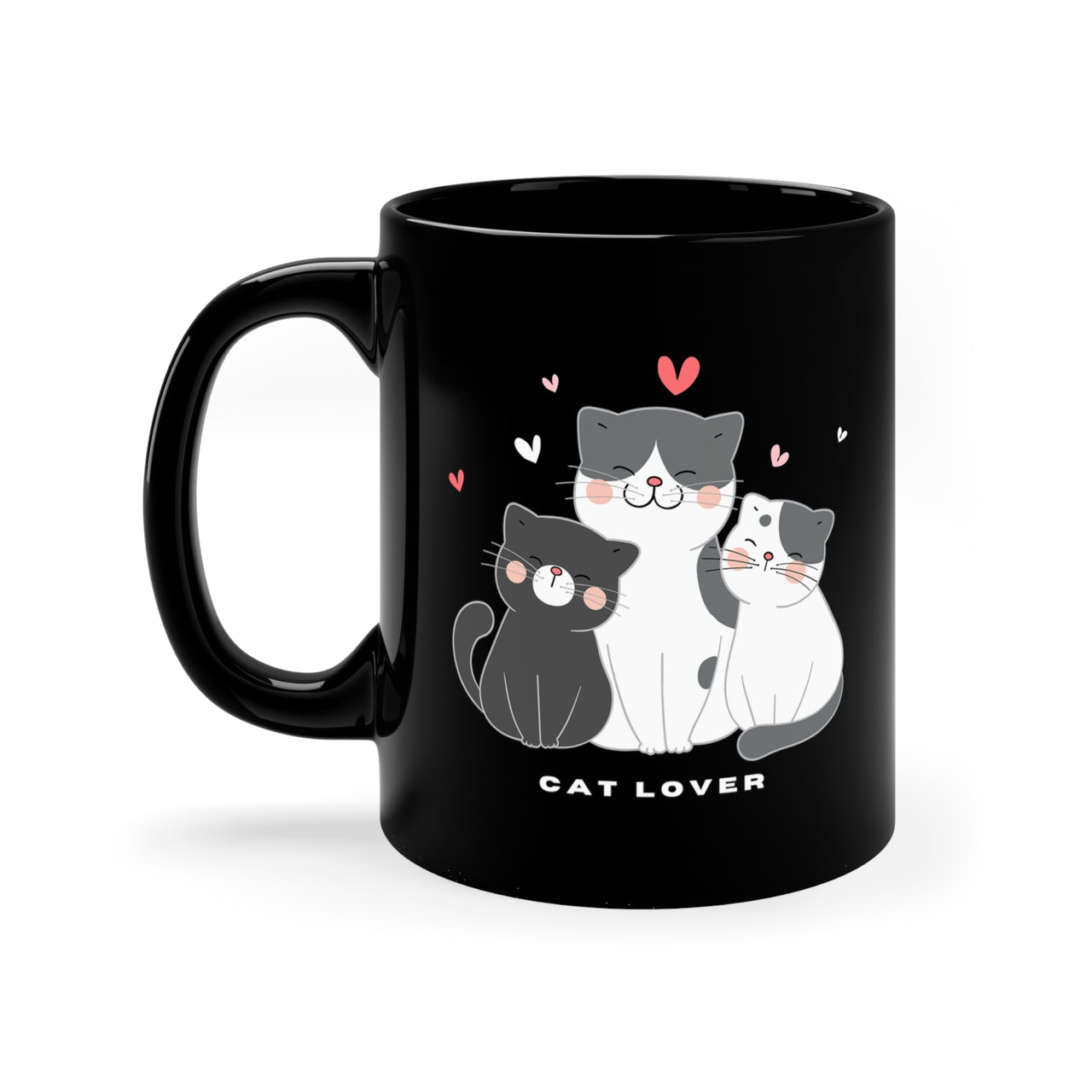 Cat Lover Trio 11oz Black Mug