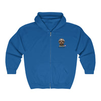 Thumbnail for Private Yorkie Ready For Take Off Unisex Full Zip Hoodie-Royal Blue-Front