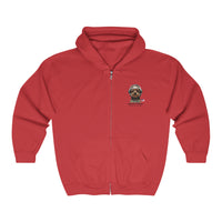 Thumbnail for Private Yorkie Ready For Take Off Unisex Full Zip Hoodie-Red-Front