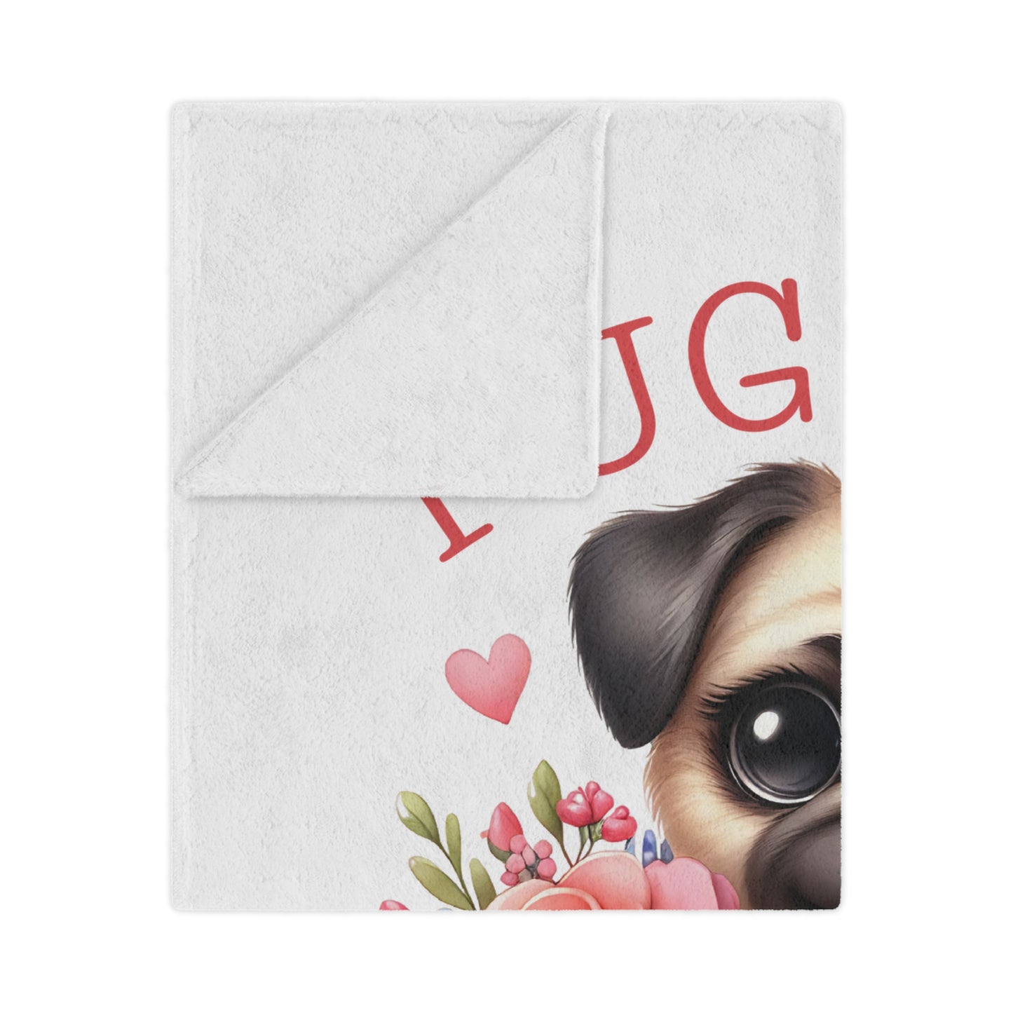 Cuddly Minky Blanket — Adorable Pug With Heart