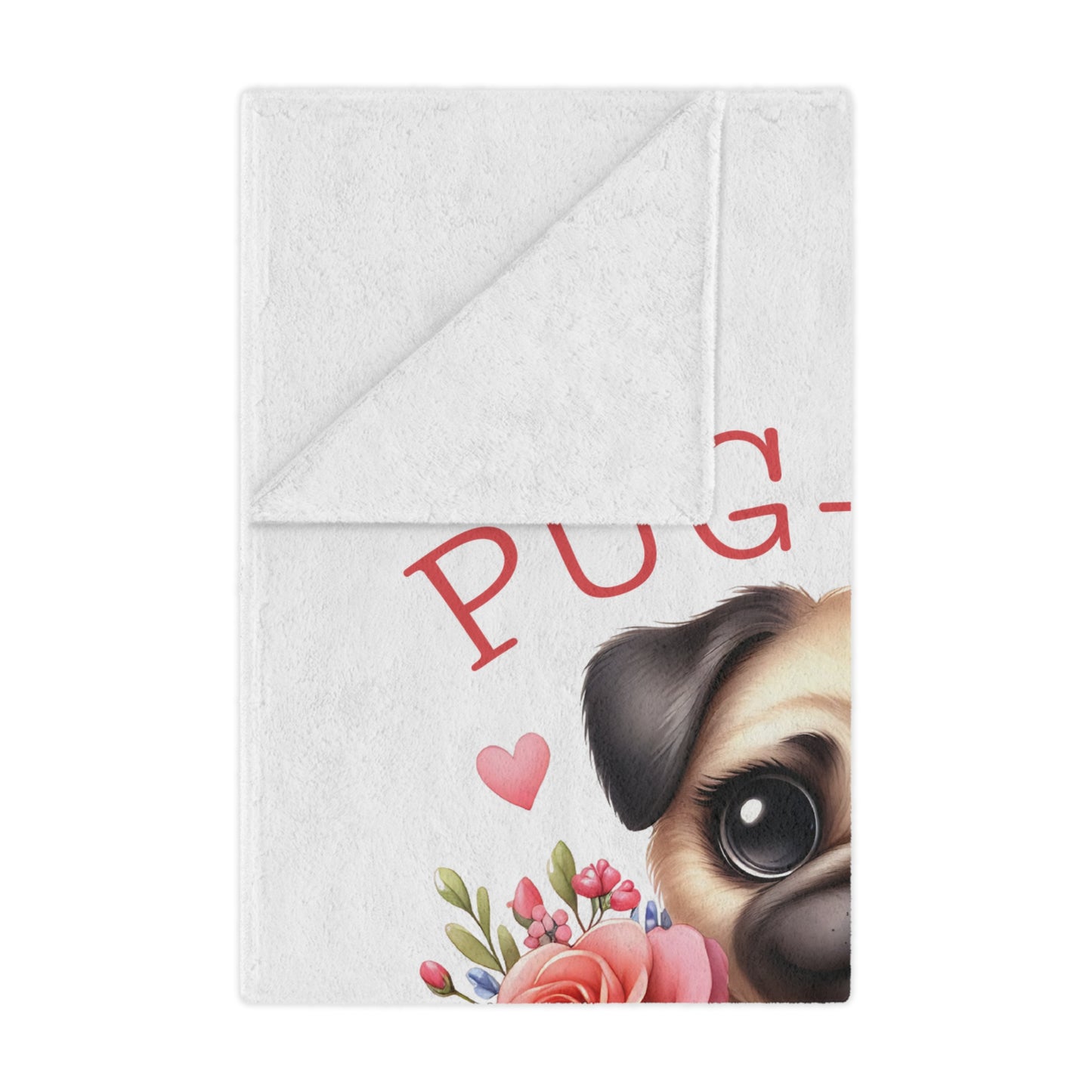 Cuddly Minky Blanket — Adorable Pug With Heart