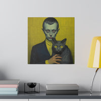 Thumbnail for Odd Fellow Holding A Gray Cat Canvas Art